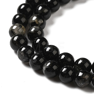 Natural Black Tourmaline Beads Strands G-F666-05-4mm-1
