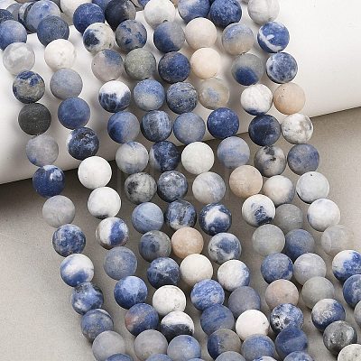 Natural Sodalite Beads Strands G-D691-8mm-1