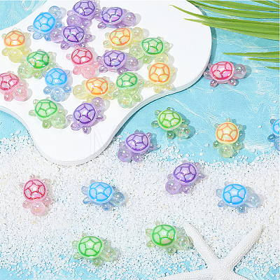 30Pcs UV Plating Transparent Acrylic Beads TACR-SC0002-77-1
