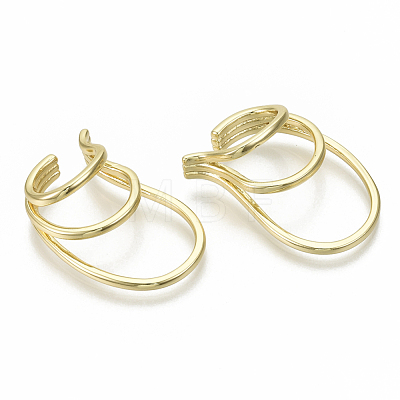 Brass Cuff Earrings EJEW-S201-204G-NF-1