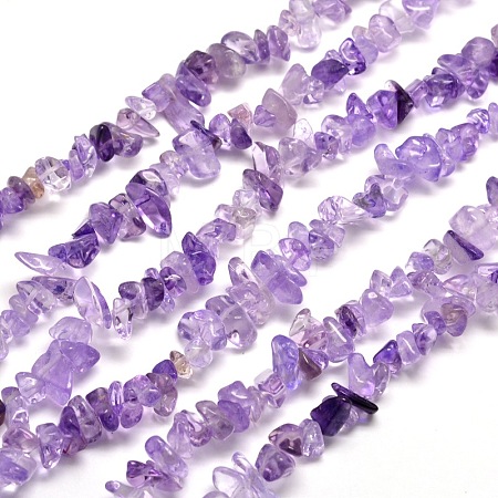 Natural Amethyst Chip Bead Strands X-G-M205-58-1