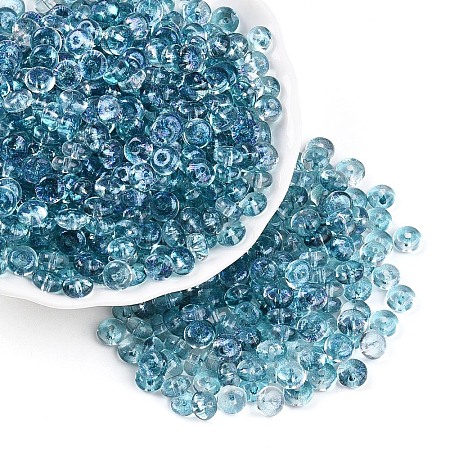 Electroplate Transparent Colours Rainbow Glass Seed Beads SEED-T007-03R-1