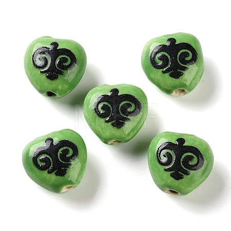 Printed Handmade Porcelain Beads FIND-H023-02J-1