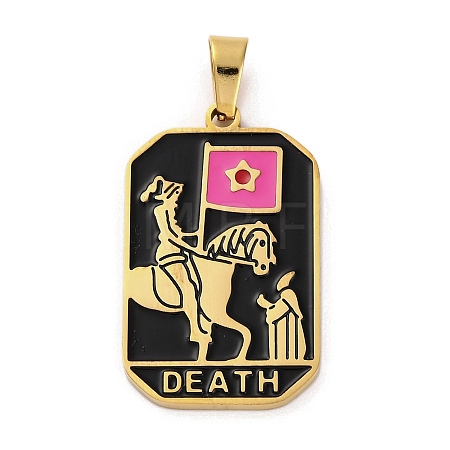 Ion Plating(IP) 304 Stainless Steel Enamel Pendants STAS-Q003-01G-023-1