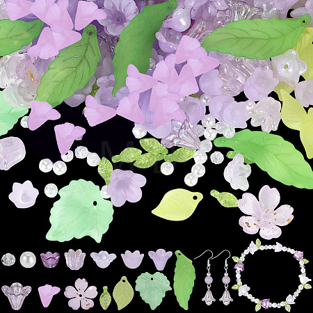 DIY Leaf Flower Findings Kits DIY-PA0001-64B-1