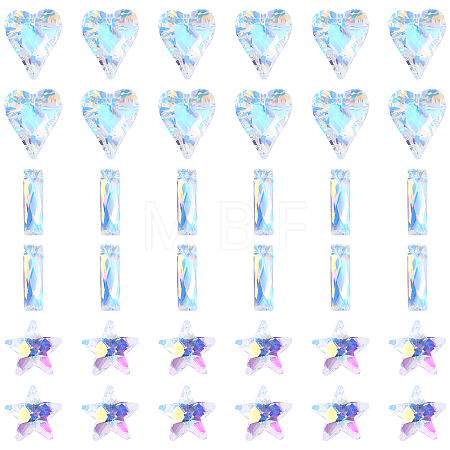 30Pcs 3 Styles Glass Pendants GLAA-YW0004-70-1