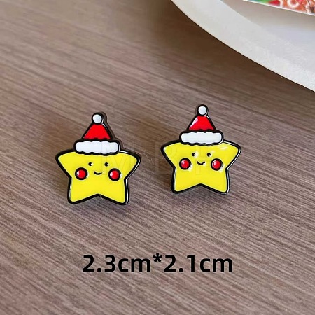 Christmas Theme Resin Stud Earrings FS-WG62E75-05-1