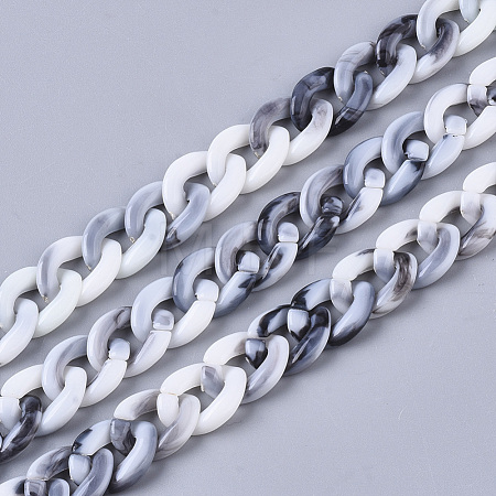 Acrylic Handmade Curb Chains SACR-N006-02K-1