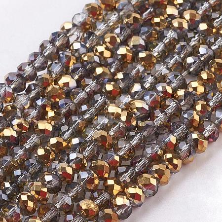 Electroplate Glass Faceted Rondelle Beads Strands EGLA-D020-3x2mm-14-1
