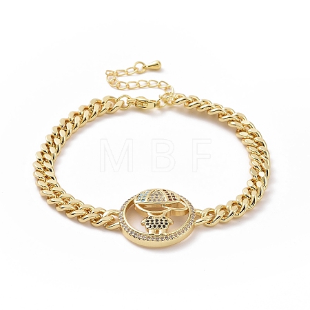 Cubic Zirconia Boy Link Bracelet BJEW-B068-08-1