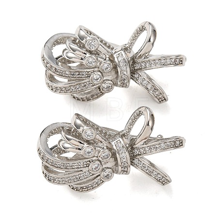 Brass Micro Pave Cubic Zirconia Twister Clasps KK-K422-11P-1