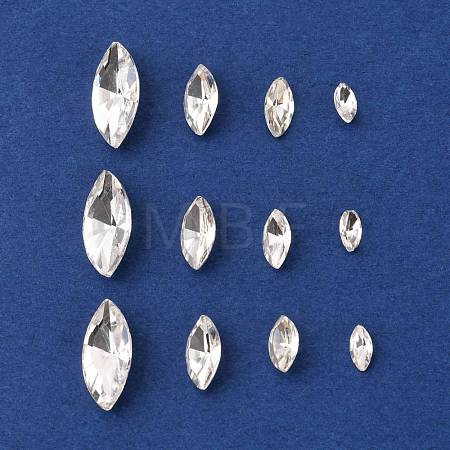80Pcs 4 Style Pointed Back Glass Rhinestone Cabochons RGLA-FS0001-02-1
