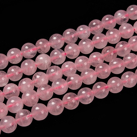 Natural  Rose Quartz Beads Strands G-L104-8mm-01-1