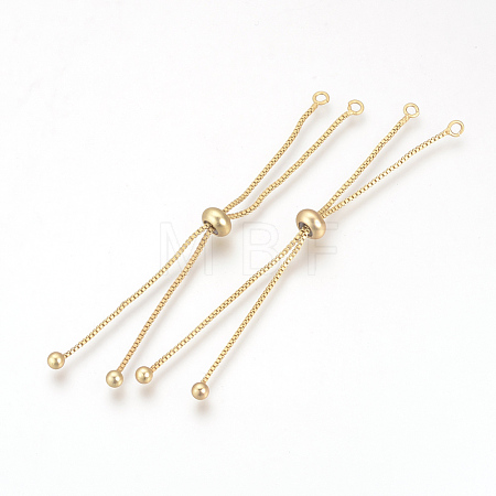 Brass Box Chain Slider Bracelet Making X-KK-Q675-05G-1