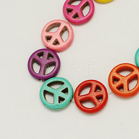 Synthetical Turquoise Beads Strands X-TURQ-S131-15mm-M-1
