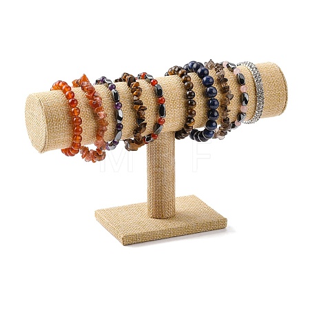 Linen T-Bar Bracelet Display Stands X-BDIS-WH0003-04B-1