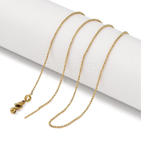 Ion Plaing(IP) 304 Stainless Ball Chain Necklaces NJEW-Q003-05G-1