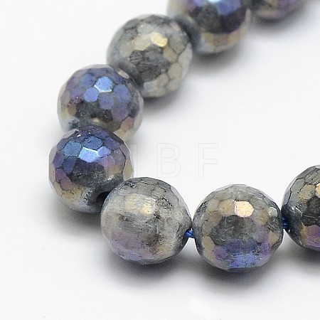 Electroplate Natural Labradorite Beads Strands G-L150-8mm-01-1