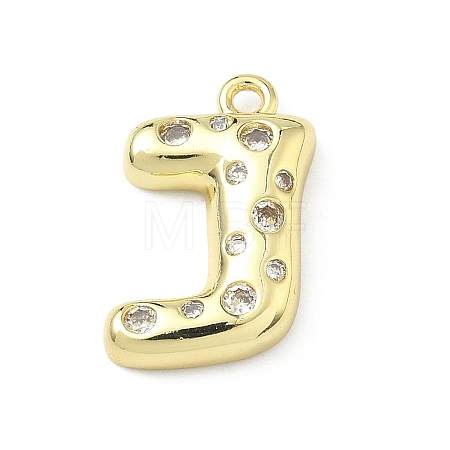 Brass Micro Pave Clear Cubic Zirconia Pendants KK-I476-02G-J-1