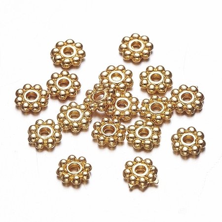 Alloy Daisy Spacer Beads PALLOY-L166-31G-1
