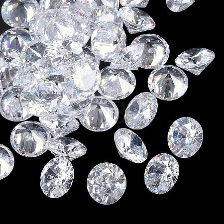 Clear Grade A Diamond Shaped Cubic Zirconia Cabochons X-ZIRC-M002-8mm-007-1