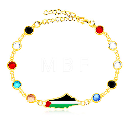 Palestine Map 304 Stainless Steel Enamel Link Bracelets FS-WGEA228-23-1