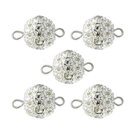 Brass Crystal Rhinestone Connector Charms PALLOY-YW0001-42-1