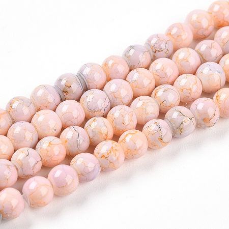 Baking Paint Glass Beads Strands DGLA-N003-4mm-C01-1