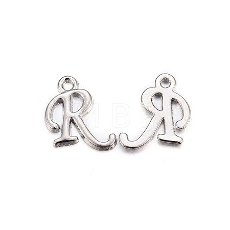 Platinum Plated Alloy Letter Pendants X-PALLOY-J718-01P-R-1