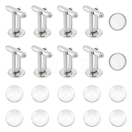 Blank Dome Cufflinks Making Kit DIY-UN0005-25-1