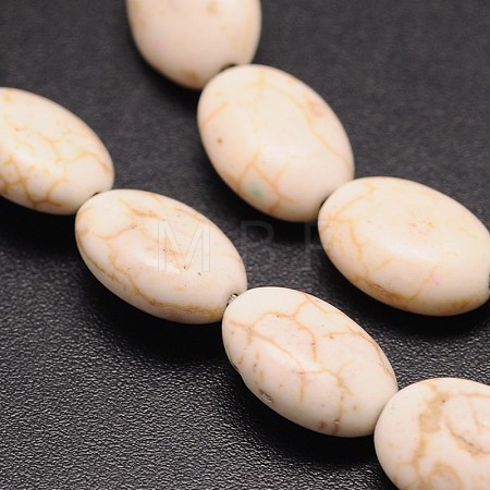 Synthetical Dyed Turquoise Oval Bead Strand G-P083-89B-1