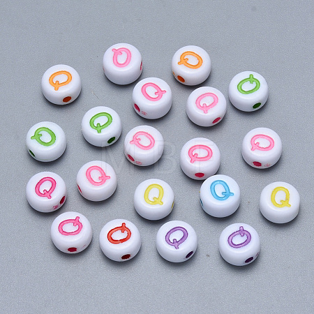 Craft Acrylic Horizontal Hole Letter Beads SACR-S201-11Q-1