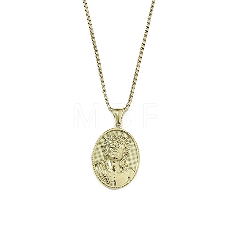 201 Stainless Steel Pendant Necklaces NJEW-C034-36G-1