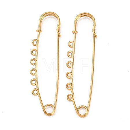 Ion Plating(IP) 304 Stainless Steel Safety Pins Brooch Findings STAS-K252-05D-G-1
