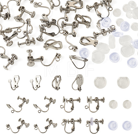 24Pcs 3 Styles 316 Stainless Steel Clip-on Earring Findings STAS-TA0006-31P-1