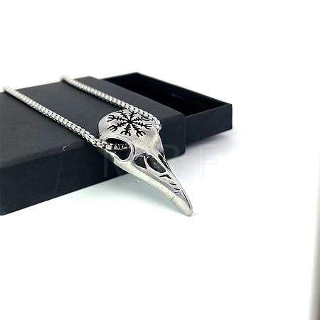 Vintage Viking Skull Eagle Pendant Stainless Steel Men's Necklaces VD7789-1