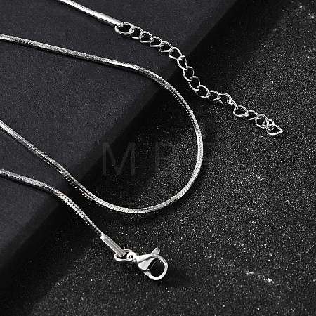 1.5MM 304 Stainless Steel Snake Chain Necklaces for Women Men STAS-V011-04C-P-1