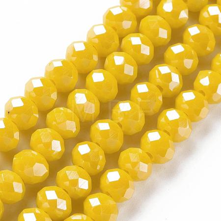 Electroplate Glass Beads Strands EGLA-A034-P8mm-A07-1