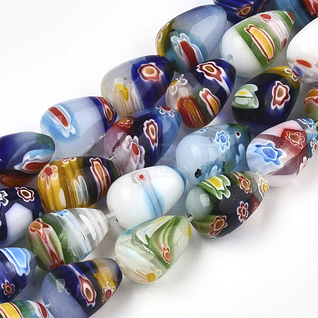 Handmade Millefiori Glass Beads Strands X-LK06Y-1