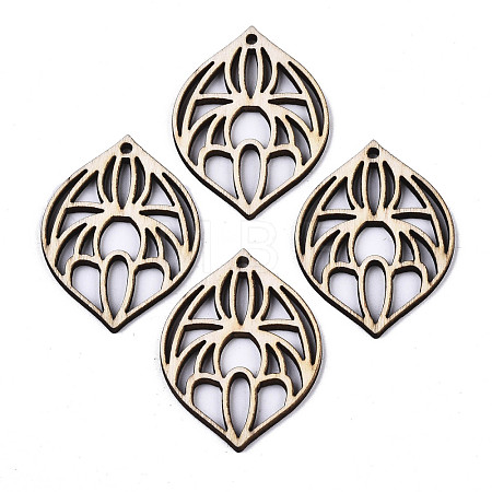 Unfinished Natural Poplar Wood Pendants WOOD-N006-69-1