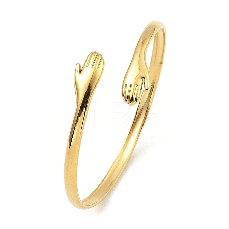 304 Stainless Steel Open Cuff Bangles BJEW-P302-01G-1