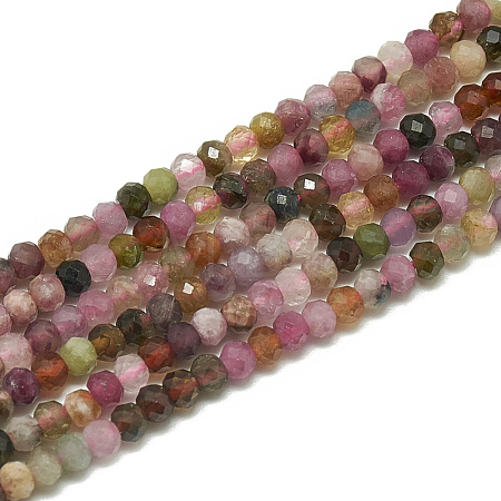 Natural Multicolor Tourmaline Beads Strands X-G-S300-17-3mm-1