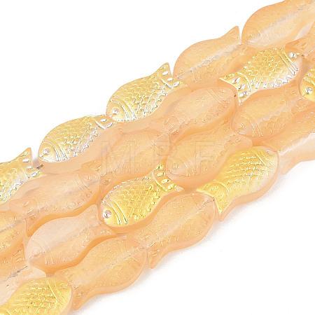 Frosted Glass Beads Strands GLAA-T023-40C-07-1