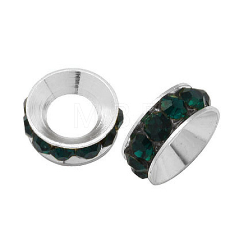 Brass Rhinestone Spacer Beads RB-A020-7mm-08S-1