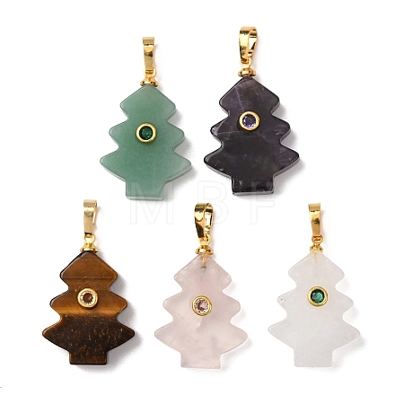 Natural Mixed Stone Pendants G-P628-04G-M-1