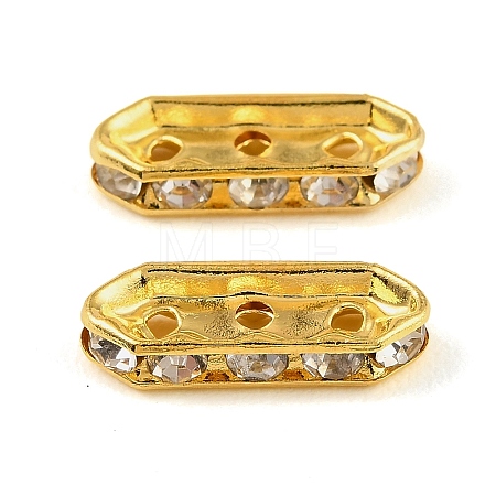 Brass Crystal Rhinestone Spacer Bars RB-T019-01C-G-1
