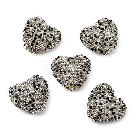 Sparkling Acrylic Heart Beads with Rhinestone Embellishment LS-OACR-NH0001-02B-06-1