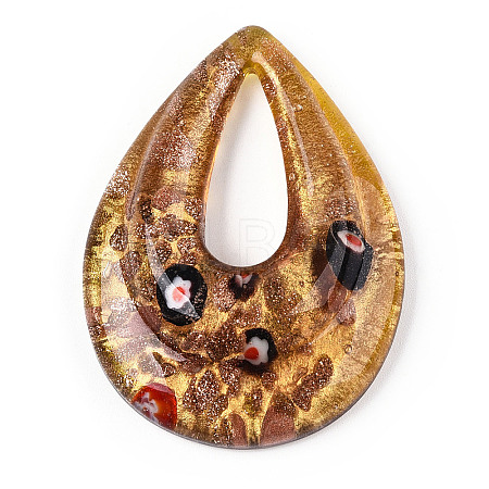 Handmade Gold Sand Lampwork Big Pendants LAMP-S189-14G-1