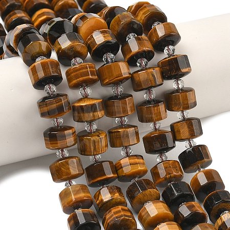 Natural Tiger Eye Beads Strands G-G453-G04-7x12mm-1