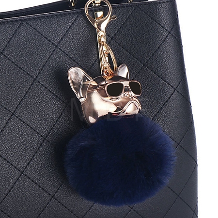 Dog Furry Pom-Pom Keychain for Women PW-WGFFA3E-02-1